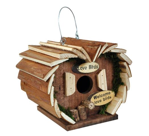 La caseta para pájaros pequeña Kingfisher, está confeccionada con materiales naturales